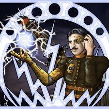 Nikola Tesla - Art nouveau et Steampunk